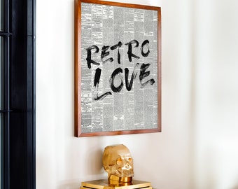Typografie Wandkunstdruck, trendiges Retro Zeitungsplakat, moderne Wohnung Wohnzimmer Wandkunst, lustige Kunstobjekte, perfektes Geschenk für Freund