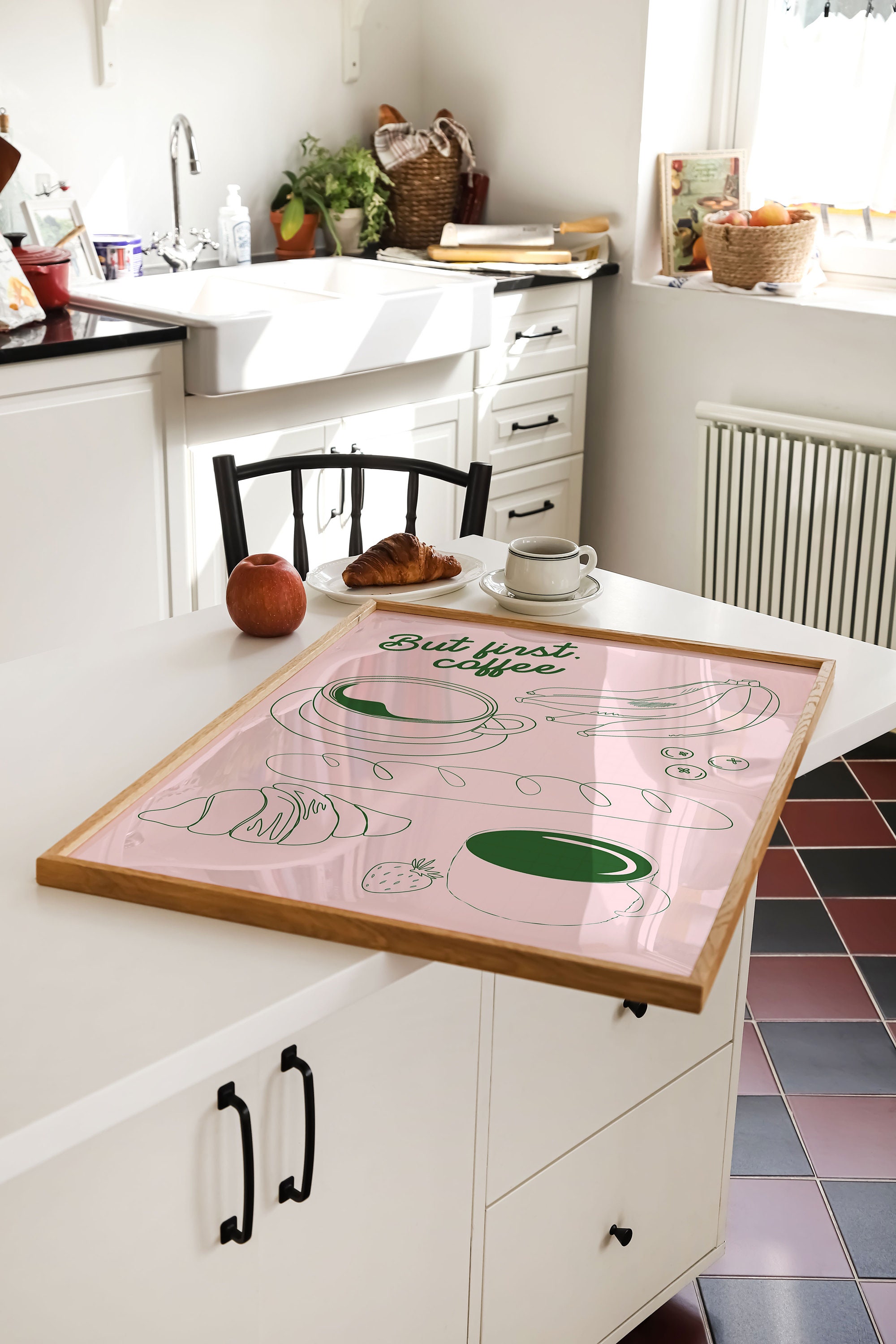 Modern Handrawn Poster for Kitchen With Quote Coffee Poster, Food and ...