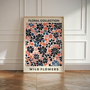 Floral Art Print Poster, Flower Wall Decor, Botanical Wall Art, Nature Poster, Flower Illustration, Aesthetic Home Decor