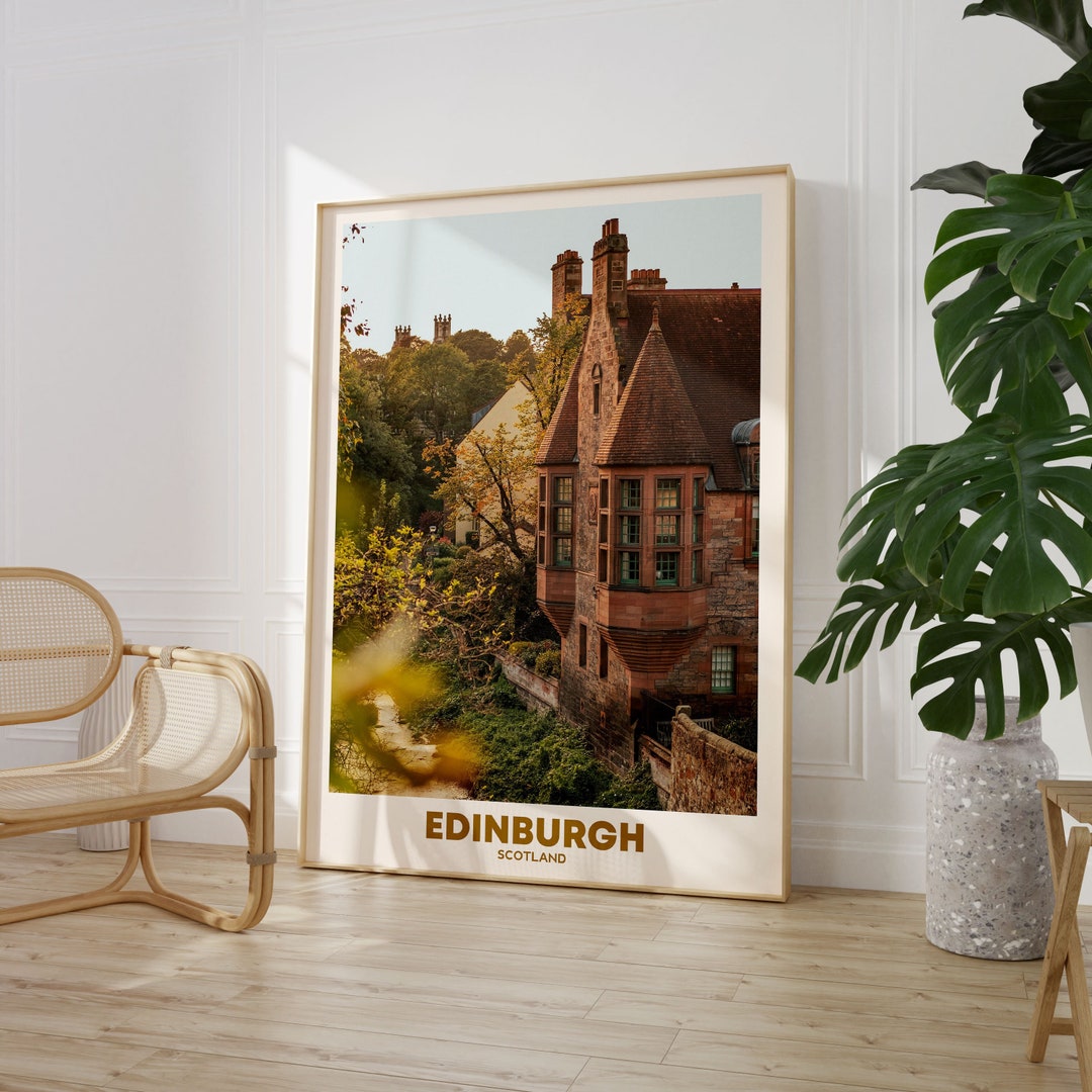 Edinburgh Cityscape Print, Edinburgh Home Decor, European City Art