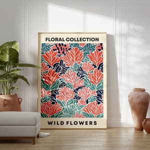Impressão de pôster botânico Boho, arte de parede Boho, presente para amantes da natureza, decoração de parede floral, decoração de casa Boho moderna, decoração Boho verde moderna