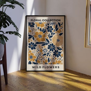 Arte botânica de parede, decoração de casa boho, impressão de pôster boho, presente para amantes da natureza, decoração de parede floral, suspensão de parede de cozinha, decoração de arte moderna