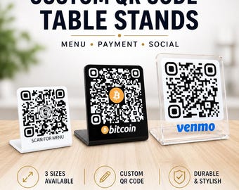 Soporte de mesa acrílico personalizado con código QR, menú, letrero de pago, expositor comercial.