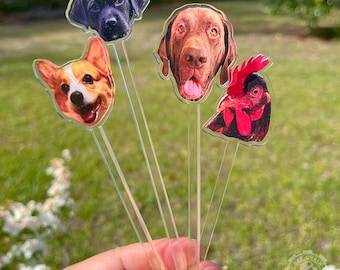 Agitadores de bebidas personalizados con foto de mascota: Palitos agitadores de acrílico personalizados