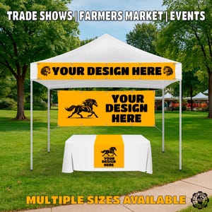 Custom Vinyl Event Banner - Vendor Booth Sign | UV Printed on 13oz Vinyl - Business Logo Display, Market, Trade Shows, Anniversary, Birthday