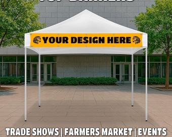 Banner superior de stand de vendedor personalizado: Letrero de vinilo de 13 oz con impresión UV