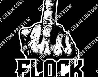 Gesto de mano de Flock PNG, diseño de camiseta con estilo de mascota llamativa (descarga digital)