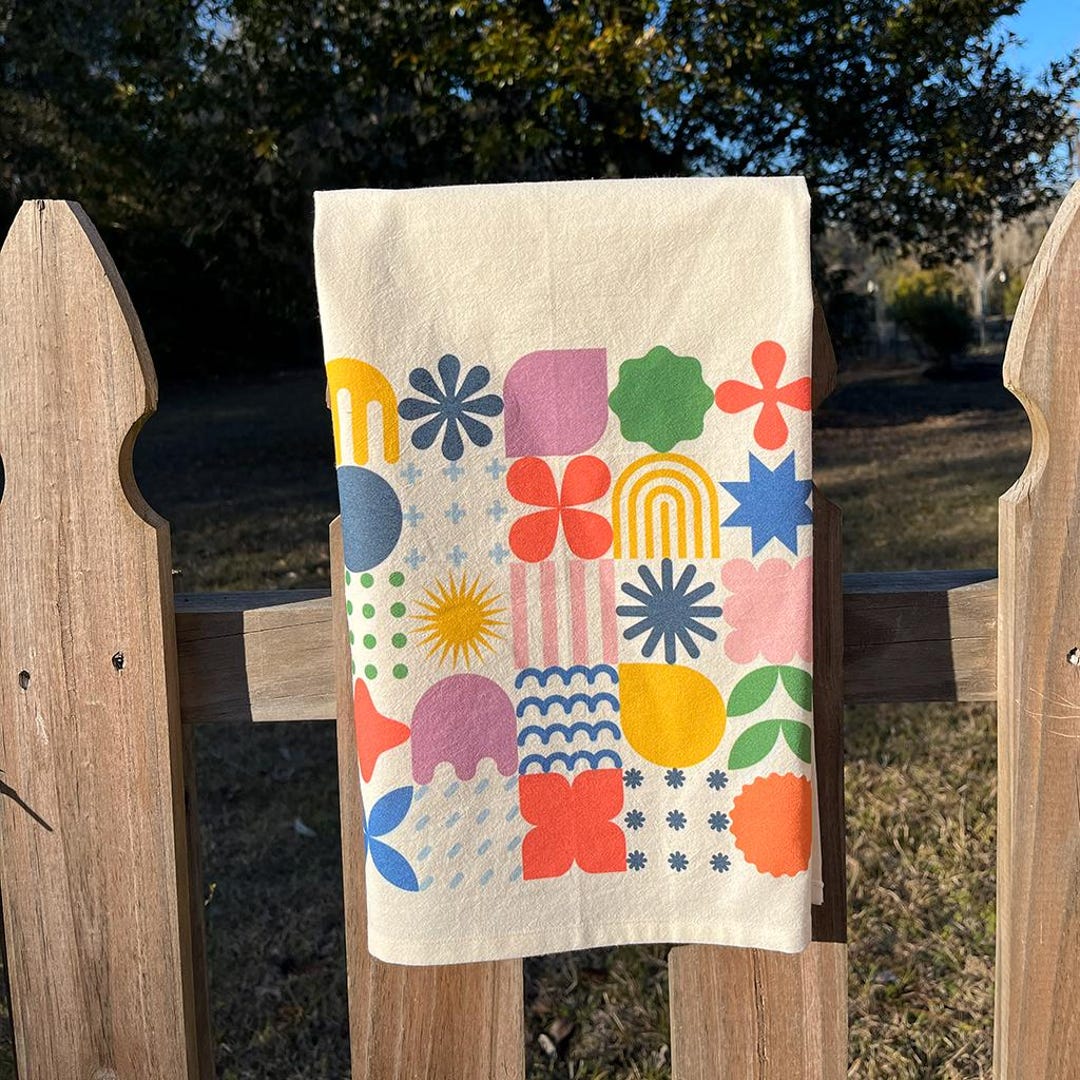 Geometric Print Tea Towel – Modern Neutral Kitchen Decor - Etsy
