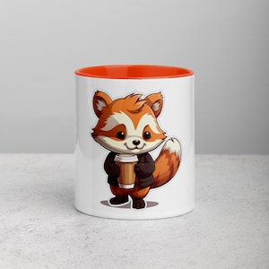 Taza Panda Rojo con Interior de Color