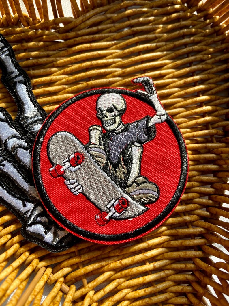 Skeleton Unit Patch Skeleton Embroidered Patches // Iron on Patch // Embroidery Patches for ...