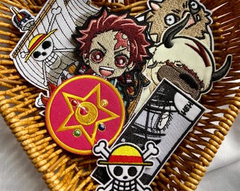 Anime Gestickte Aufnäher // Aufnäher zum Aufbügeln // Stickerei für Denim & Canvas