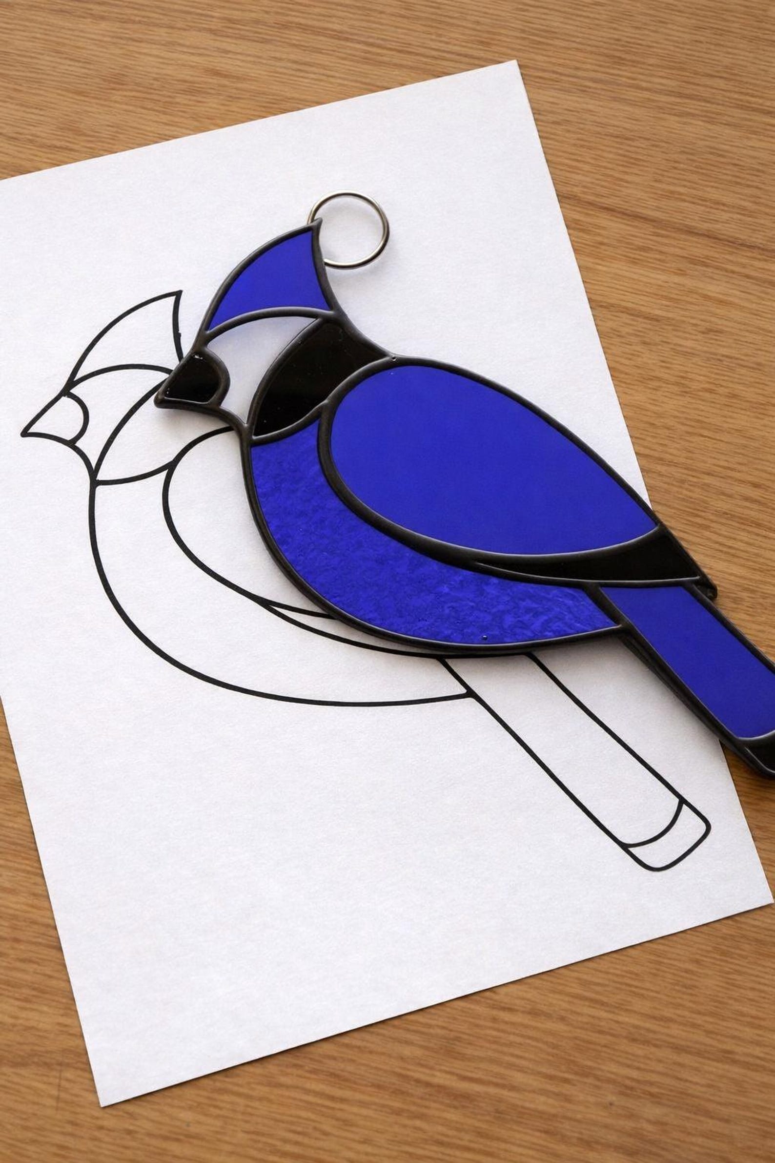 Blue Jay Stained Glass Sun Catcher Printable Pattern PDF, for Printer ...