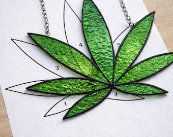 Cannabis Sun Catcher Printable Pattern, Digital Download PDF, For Printer Only