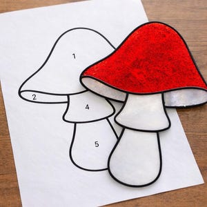 Attrape-soleil en forme de champignon, motif imprimable PDF, pour imprimante uniquement