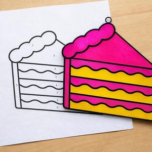 Slice of Cake Stained Glass Suncatcher Printable Pattern/ Digital Download PDF, For Printer Only