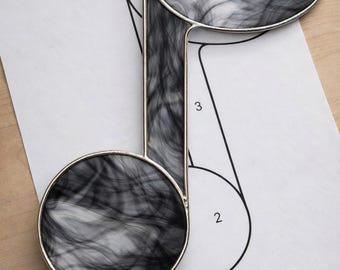 Music Note Stained Glass Sun Catcher Printable Pattern, Digital Download PDF, For Printer Only