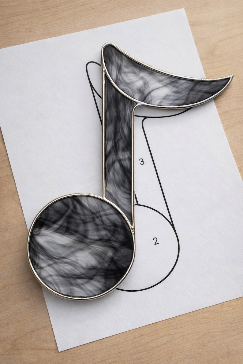 Music Note Stained Glass Sun Catcher Printable Pattern, Digital ...
