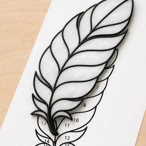 Feather Stained Glass Sun Catcher Printable Pattern/Digital Download PDF, For Printer Only