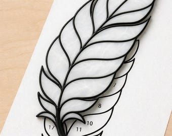 Attrape-soleil en vitrail plume motif imprimable/téléchargement numérique PDF, pour imprimante uniquement