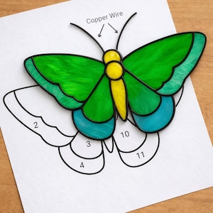 Moth Stained Glass Sun Catcher Printable Pattern/ Digital Download PDF, For Printer Only