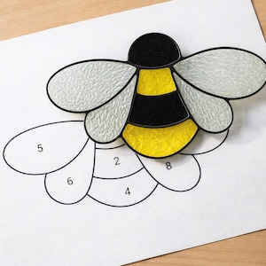 Bee Stained Glass Sun Catcher Printable Pattern/ Digital Download PDF, For Printer Only