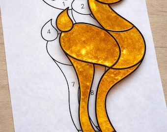 Christmas Deer Stained Glass Sun Catcher Printable  Pattern/ Digital Download PDF, For Printer Only