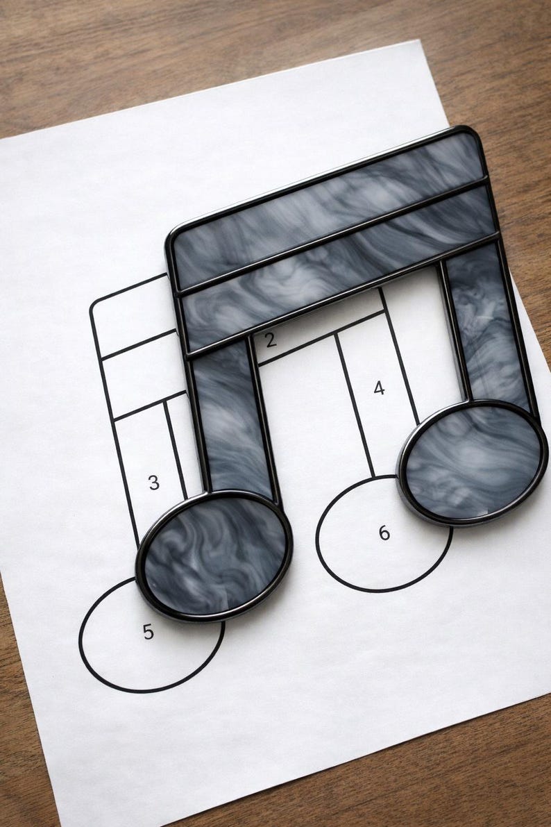 Music Note Stained Glass Sun Catcher Printable Pattern, Digital ...