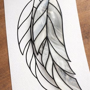 Feather Stained Glass Sun Catcher Printable Pattern PDF, For Printer Only