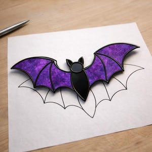 Bat Stained Glass Suncathcher Printable Pattern PDF, For Printer Only