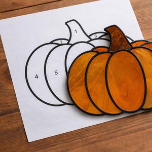 Pumpkin Stained Glass Sun Catcher Printable Pattern/ Digital Download PDF, For Printer Only