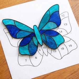 Butterfly Stained Glass Sun Catcher Printable Pattern/ Digital Download PDF, For Printer Only