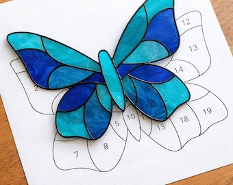 Butterfly Stained Glass Sun Catcher Printable Pattern/ Digital Download PDF, For Printer Only