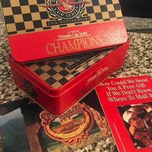 Nascar Winston Cup Series 25TH Anniversary Tin with Matches and Paperwork