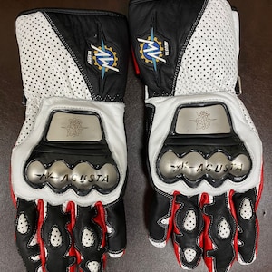 Mv Agusta Motorbike Racing Leather Gloves