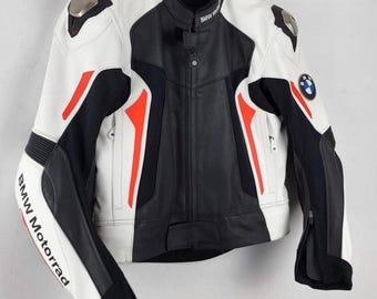 BMW レザー レーシングスーツ　ライダース　ジャケット　保護パット付き BMW Motorrad バイク レーシング レザー ジャケット - 牛革と認定