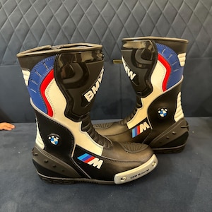 BMW Motorrad バイク レーシング レザーブーツ - 牛革と認定プロテクター - 送料無料