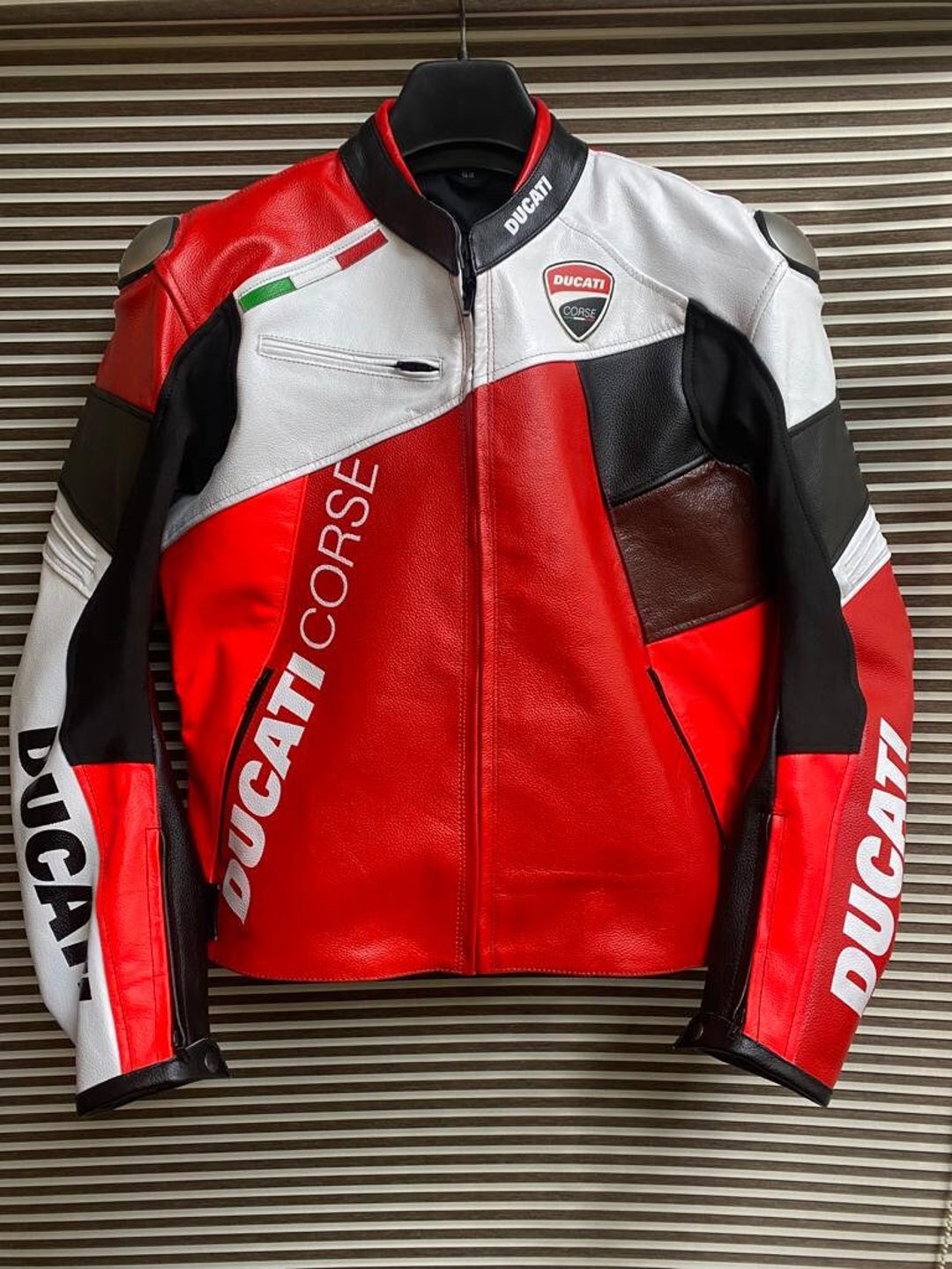 Ducati Corse Motorbike Racing Leather Jacket-cowhide Leather