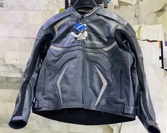 Suzuki Hayabusa Motorbike Racing Leather Jacket-Cowhide Leather And Certified Protectors-Free Shipping