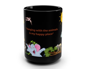 Animal Black Mug, 15oz