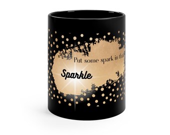 Sparkle Cup11oz Black Mug