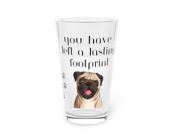 Pug Pint Glass, 16oz