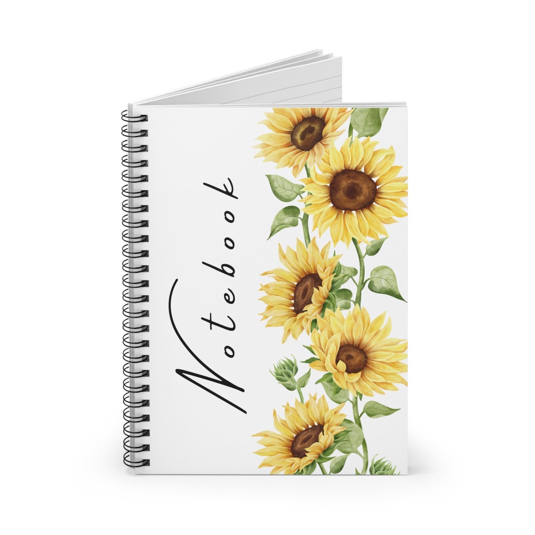 Sunflower Journal Spiral Notebook - Ruled Line - Etsy