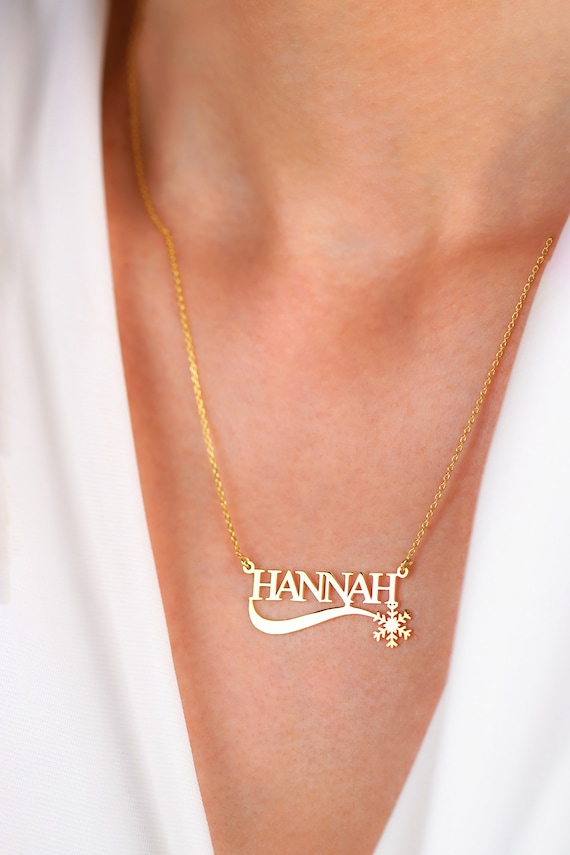Hannah Nameplate Harman Name Locket 18k Gold Plated Hannah Name