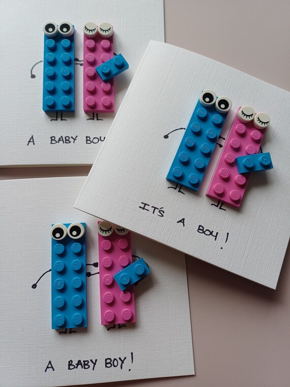 Handmade Lego Baby Boy Girl Card New Baby Etsy UK