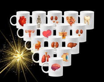 Doctor Mug 11oz – Organ Illustration – Medical Specialty Gift – Healthcare Worker Coffee Cup – Doctor Graduation or Thank You Gift