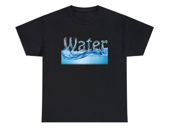 Koszulka z grafiką wodną, wzór fal oceanicznych, unisexowa bawełniana koszulka