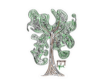 Growing is Weird Whimsical Tree Vinyl Decal Sticker| Nature-Inspired Sticker |Home Decor, Gifts, Plant Lover's Accessory, Cute Sticker