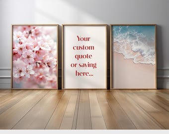 Custom Quote Personalized Wall Art | Custom Text Poster | Minimalist Typography Canvas Print | Motivational Custom Quote Gift for Home