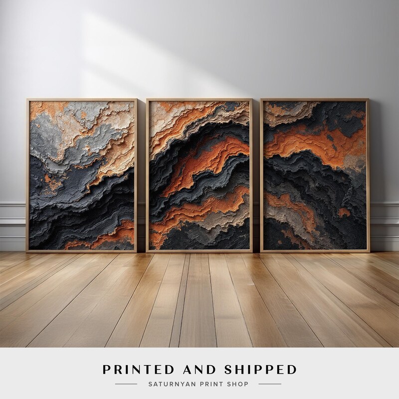 Rust and Charcoal Art - Etsy