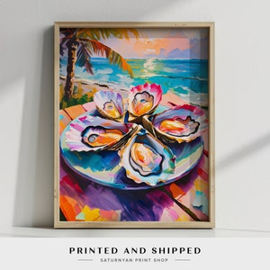 Oyster Shell Art, Oyster Painting, Coastal Art, Beach Decor, Nautical Wall Decor, Coastal Oyster Artwork, Marine Life Art, Sea Treasure Art